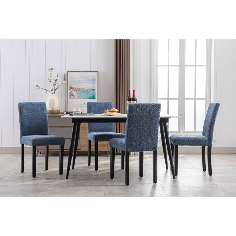 4 blue dining online chairs